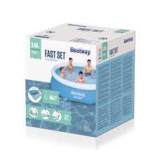Семейный надувной бассейн Fast Set 305 х 76 см, BESTWAY, 57266, Винил, 3800 л., Голубой, Цветная коробка