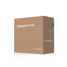 Компьютерный корпус, Deepcool, CC560 MESH V2 WH R-CC560-WHAMA4-G-2, ATX/Micro ATX/Mini-ITX, USB 3.0*2, HD-Audio, 4*120mm ARGB, Высота процессорного кулера до 165мм, Длина VGA до 370мм, 2*3.5"/2+1*2.5", Слот 7, Сталь 0,6, 432x215x483мм, Без Б/П, 