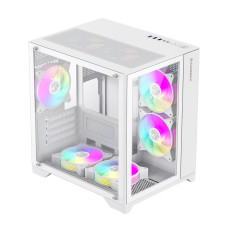 Компьютерный корпус, Gamemax, Infinity Mini WH, 9101-0000R0211, 9101-0000R00190, M-ATX, USB 3.0*1/ USB 2.0*2, HD Audio, Кулер ARGB 7*120mm, Высота процессорного кулера 155мм, Длина VGA 330мм, Количество отсеков 1*3,5" / 2*2,5", Сталь/Закаленное 