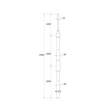 Молниеприемная мачта 6 м, DKC, NL6000, Нержавеющая сталь V2A (AISI304)