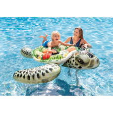 Надувная игрушка для катания верхом Черепаха (Realistic Sea Turtle) 191 х 170 см, INTEX, 57555NP, Винил, 3+, Двухкамерная, Фотореалистичная печать, С ручками, Цветная коробка