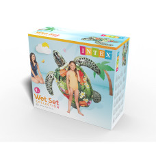 Надувная игрушка для катания верхом Черепаха (Realistic Sea Turtle) 191 х 170 см, INTEX, 57555NP, Винил, 3+, Двухкамерная, Фотореалистичная печать, С ручками, Цветная коробка