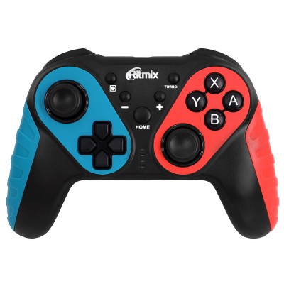 Джойстик беспроводной Ritmix GP-036BTH, Черный-синий-красный Joystick gamepad, Android/iOS/PC/NS, Type-C/BT, 350mAh, black-blue-red