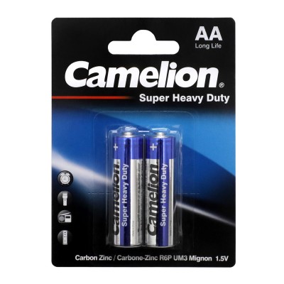 Батарейки Camelion AA (R6P-BP2B) super heavy duty, комплект - 2 штуки