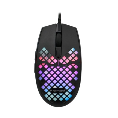 Мышь Gembird MG-760, Optical, 800-3200 dpi, USB, Черный Mouse RGB, black