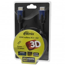 Кабель SVGA, HDMI to HDMI, 1.8m, Ritmix RCC-352 