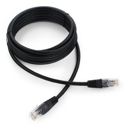 Патч-корд Cablexpert PP12-3M/BK, черный Cable Patch cord UTP 5e-Cat 3 m