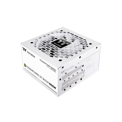 Блок питания, Thermaltake, Toughpower GT 850W Snow Gold, PS-TPT-0850FNFAGE-W, 850W, ATX 3.1, Gold, APFC, 20+4pin, 2*4+4pin, 6*Sata, 4*Molex, 4*PCI-E 6+2pin, 1*12VHPWR, Modular, Вентилятор 12см, 150х86х140мм, Белый