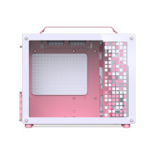 Компьютерный корпус, Jonsbo, Z20, Z20 WH-Pink, Mini-Tower, Mini-ITX/Micro-ATX, USB 3.2 Type-A*1/USB 3.2 Type-C*1/Audio+Mic*1, Высота процессорного куллера 164мм, Длина VGA до 363мм, 3*2,5"/1*3,5", Сталь, Закаленное стекло, 370*186*295мм, Без Б/П