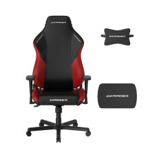 Игровое компьютерное кресло, DX Racer, GC/LHE23LTA/NR, Hammer series, Рекомендуемый рост: до 190 см, Рекомендуемый вес: до 115 кг, Эко-кожа, Угол наклона до 135°, 3D подлокотники, Нейлоновая основа кресла, Механизм качания: топ-ган, ,Черно-красный