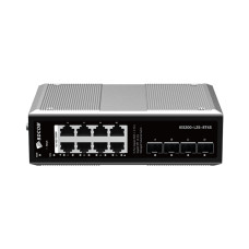 Коммутатор, BDCOM, IES200-L25-8T4S, Управляемый L3-lite, 8 портов 10/100/1000 RJ45, 4 порта SFP, DC 12-55В Dual RPS, вход DC12V, -40+75°C, DIN-rail