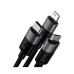 Интерфейсный кабель, Baseus, StarSpeed 1-for-3 (CAXS000001), USB to M+L+C 3.5A 1.2m Черный Интерфейсный кабель, Baseus, StarSpeed 1-for-3 (CAXS000001), USB to M+L+C 3.5A 1.2m Черный