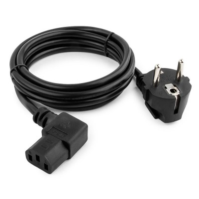 Кабель питания, Cablexpert PC-186A-VDE, 1.8м Cable power, Schuko - C13, угловой, black