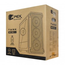 Корпус MATX mini tower APEX Tank Mini+ (закаленное стекло), black 