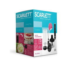 Погружной блендер, Scarlett, SC-HB42M49, 14 скоростных режимов, Объем стакана 0.6л, Скорость работы 15000 об/мин, Мощность 800 Вт, Длина шнура 1.1м, Черный/Стальной
