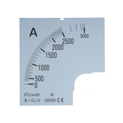 Шкала для амперметра, iPower, 2500/5 96*96 (scale)