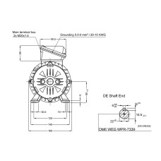 Асинхронный электродвигатель, WEG, 17886271, WGOST-L80, 1.5 kW, 2 Пол, B3T, 220/380 В, 50 Гц, IE1, IP55, Std.