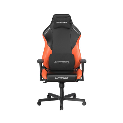 Игровое компьютерное кресло, DX Racer, GC/LHE23LTA/NO, Hammer series, Рекомендуемый рост: до 190 см, Рекомендуемый вес: до 115 кг, Эко-кожа, Угол наклона до 135°, 3D подлокотники, Нейлоновая основа кресла, Механизм качания: топ-ган, Черно-оранжевый