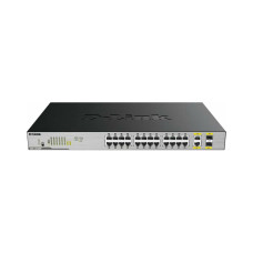 Коммутатор, D-Link, DGS-1026MP/B2A, Неуправляемый, 24 порта 10/100/1000Base-T, PoE 802.3af/at, PoE-бюджет 370 Вт, 2 комбо-порта 100/1000Base-T/SFP, Стоечный