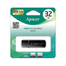 USB-накопитель, Apacer, AH355, AP32GAH355B-1, 32GB, USB 3.1, Чёрный USB-накопитель, Apacer, AH355, AP32GAH355B-1, 32GB, USB 3.1, Чёрный
