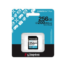 Карта памяти, Kingston, SDG4/256GB, SDXC 256GB, Canvas Go Plus, C10, UHS-I, U3, V30