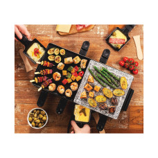 Раклетница 3 в 1, Russell Hobbs, 26280-56, Мощность 1400 Вт, 2 яруса, Каменная панель для жарки, Панель для гриля, Нижний отсек для топпингов, Черный/Серый