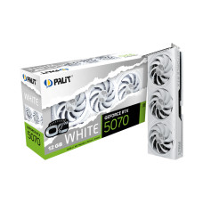 Видеокарта, PALIT, RTX5070 WHITE OC 12GB (4710562245295), (NE75070U19K9-GB2050W), GDDR7, 192bit, 3-DP, HDMI, 3xFan, 291.9*116.6*41.3 мм, Цветная коробка