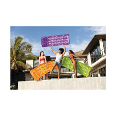 Пляжный матраc для плавания 18-Pocket Fashion 188 х 71 см, INTEX, 58890EU, Винил, Двухкамерный, C надувной подушкой, Оранжевый/фиолетовый/зелёный в ассортименте, Цветная коробка