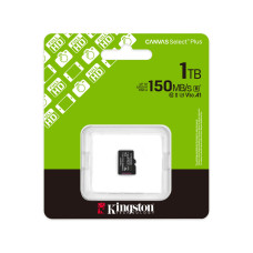Карта памяти, Kingston, SDCS3/1TBSP, MicroSDXC 1TB, Canvas Select Plus, A1, U3, V30, без адаптера SD