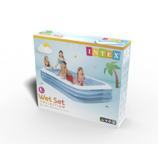 Семейный надувной бассейн Swim Center Family 305 х 183 х 56 см, INTEX, 58484NP, Винил, 1050л., 6+, Голубой, Цветная коробка