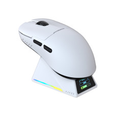 Компьютерная мышь, Ajazz, AJ159/APEX/White, AJ159 APEX, Оптическая, Сенсор Ajazz PAW3950APEX, до 42000dpi, 5 кнопок, Беспроводная, USB, 2,4 ГГц, Bluetooth, Белый