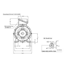 Асинхронный электродвигатель, WEG, 17886536, WGOST-90L, 2.2 kW, 4 Пол, B3T, 220/380 В, 50 Гц, IE1, IP55, Std.