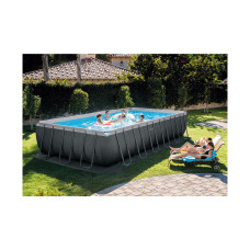 Каркасный бассейн Ultra XTR Frame 732 х 366 x 132 см, INTEX, 26368NP, Винил, 31805 л., Стальной каркас, Комбо из песочного ф-насоса и хлоринатора 26676 (6057л/ч), Лестница 28077, Подложка 18941, Тент 18936, Волейбольная сетка 18952, Люксовый набор для ухо