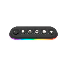 Мультифункциональный адаптер, Streamplify, HUB DECK 5, LED, USB 3.0 x 4, 12V/2A, 24W, Plug and Play, 7 сменных значков, Черный