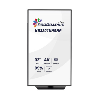 Монитор, iiyama, ProGraphic HB3201UHSNP-B1, 31.5", 3840x2160, IPS, 16:9, 60 Гц, 450 кд/м2, 4 мс, 3000:1, 180/180, HDMI*1, DP*1, USB-C*1, Черный