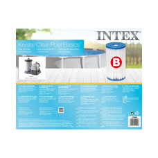 Картридж для ф-насоса Krystal Clear тип B (IV), INTEX, 29005, 14.2 х 25.4 см, Сменный, Сине-Белый, В пленке