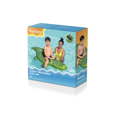Надувная игрушка для катания верхом Крокодильчик (Buddy Croc) 152 х 71 см, BESTWAY, 41477, Винил, 3+, Двухкамерный, Максимальная нагрузка 45кг., С ручкой, Зеленый, Цветная коробка