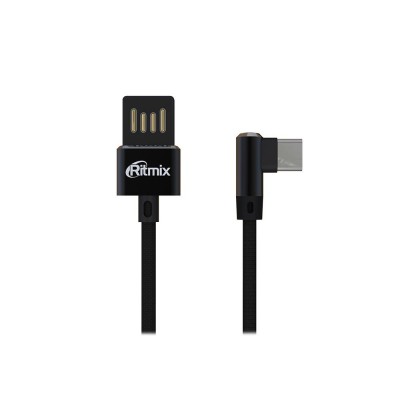 Кабель USB, Ritmix RCC-438 Black, 1.0м, Черный Cable Type A - Type C, 2A Кабель USB, Ritmix RCC-438 Black, 1.0м, Черный Cable Type A - Type C, 2A