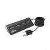 Концентратор USB Ritmix CR-2400, черный Hub 4 port, USB 2.0, black