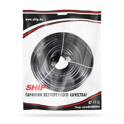 Патч Корд, SHIP, S3025BK2000-P, Cat.5e, UTP, LSZH, RJ-45, 20 м, Чёрный, Пол. пакет