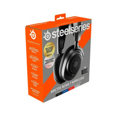 Гарнитура, Steelseries, Arctis Nova 7, 61553, Игровая гарнитура, Микрофон выдвижной гибкий, Динамики 40 мм, 36 Ом, 20-22 000 Гц, 3.5 Mini Jack, Беспроводная, Чёрный