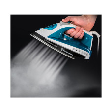 Утюг, Russell Hobbs, 23971-56, Мощность 2600W, Керамическая подошва, Паровой удар 145 г/мин, Постоянная подача пара 40 г/мин, Вертикальное отпаривание, Самоочистка от накипи, Синий