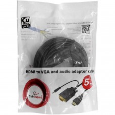 Конвертер HDMI m -> D-Sub (VGA) m + audio, Cablexpert A-HDMI-VGA-03-5M 