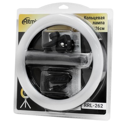 Кольцевая лампа, Ritmix RRL-262 USB LED ring light, 120 LED, 26cm, phohe holder, USB power, штатив