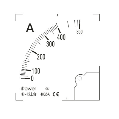 Шкала для амперметра, iPower, 400/5 96*96 (scale)