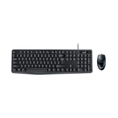 Комплект Клавиатура + Мышь, Genius, KM-170, USB, Длина кабеля 150см, Рус/Англ/Каз, Чёрный