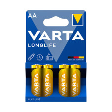 Батарейка, VARTA, LR6 Longlife Mignon, AA, 1.5V, 4 шт., Блистер