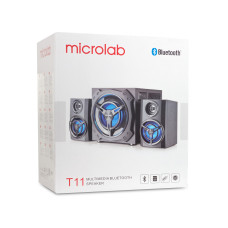 Акустическая система, Microlab, T11, 2.0, RMS 56W(16*2+24W), Bluetooth V4.0, 3.5 MiniJack, Длина кабеля 1,8 м., Чёрный