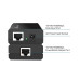 PoE-инжектор, TP-Link, POE150S, 10/100/1000 Мбит/с, 2 порта 10/100/1000 Мбит/с (разъём RJ45),15.4W,802.3af, Автосогласование/Авто-MDI/MDIX,1 разъём питания 48 В постоянного тока