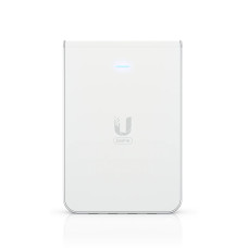 Беспроводная точка доступа, Ubiquiti, U6-IW, In-Wall, 802.11a/b/g/n/ac/ax, AX5400, 1 порт 10/100/1000 RJ45, 4 порта 10/100/1000 RJ45, 300 клиентов, PoE+ 802.3at, без адаптера питания